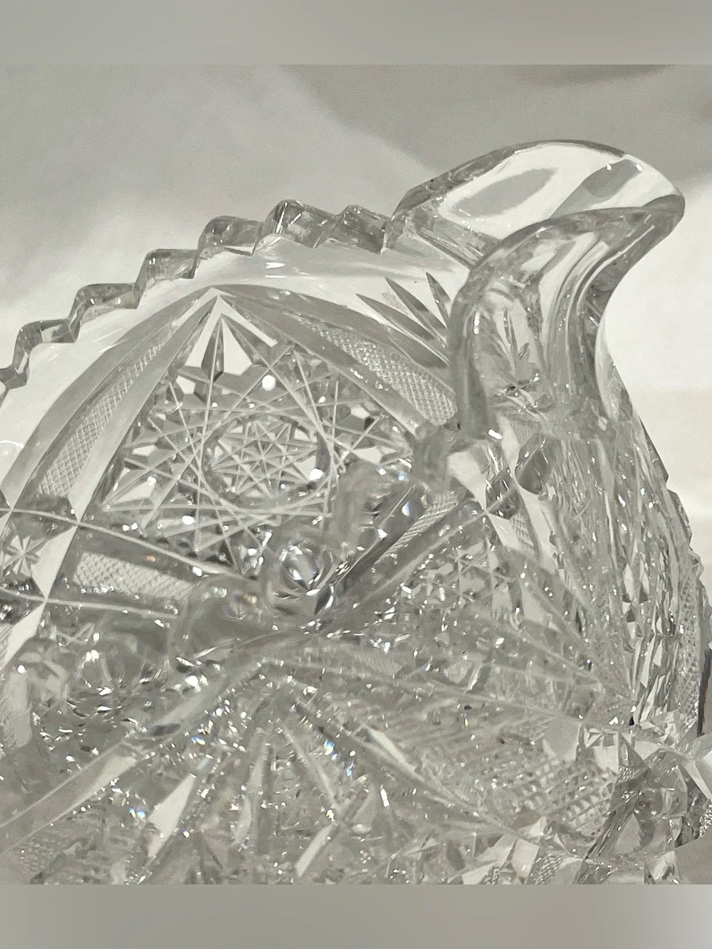 American Brilliant Era Handblown Hand Cut Crystal Sugar & Creamer Set |Prismatic
